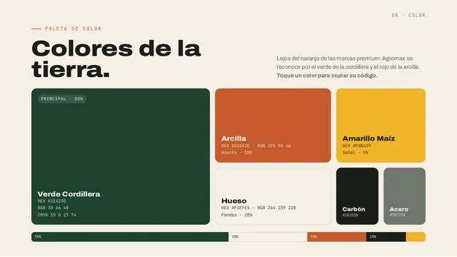 Paleta de color de Agromax