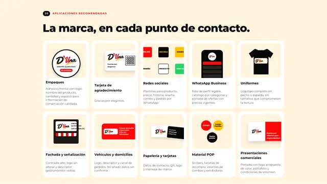 Aplicaciones de la marca D'UNA